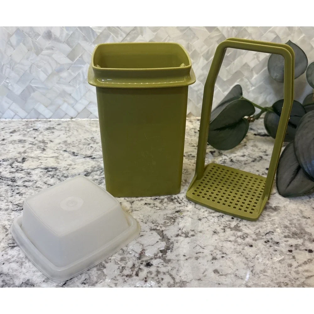 VTG Tupperware Olive Pickle Keeper Pick-a-Deli Avocado Green‎ 3 Piece USA 1330-6